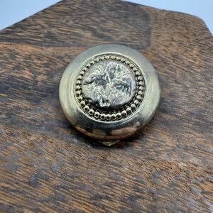 Vintage gold tone scarf clip hammered textured center